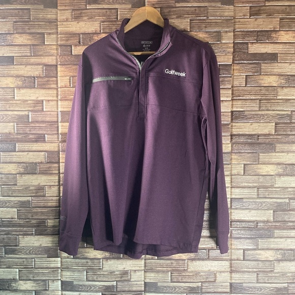 OGIO Other - EUC Medium Ogio Sweatshirt Mens Large Ace Purple 1/4 Zip Stretch W/Golfweek Logo